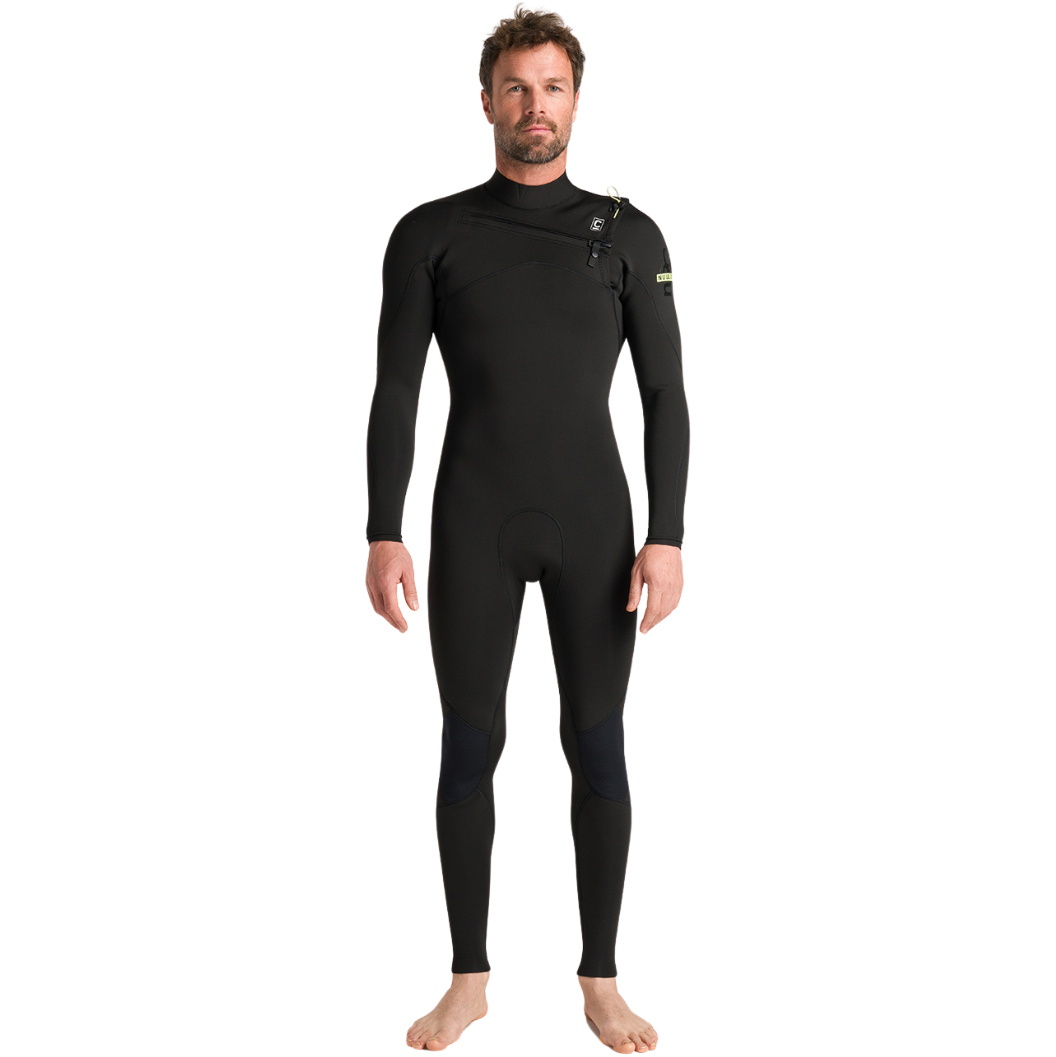 2026 C-Skins Da Uomo NuWave Session Lite 3/2mm Chest Zip Muta C-NSEL32STM - Black